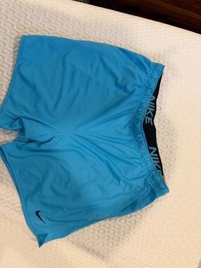 Nike Turquoise Running Shorts with Black Waistband